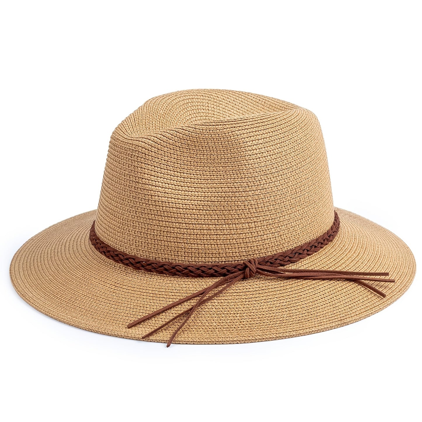 Sun Hats for Women Summer Wide Brim 80+ Panama Fedora Foldable Packable Straw Beach Hat