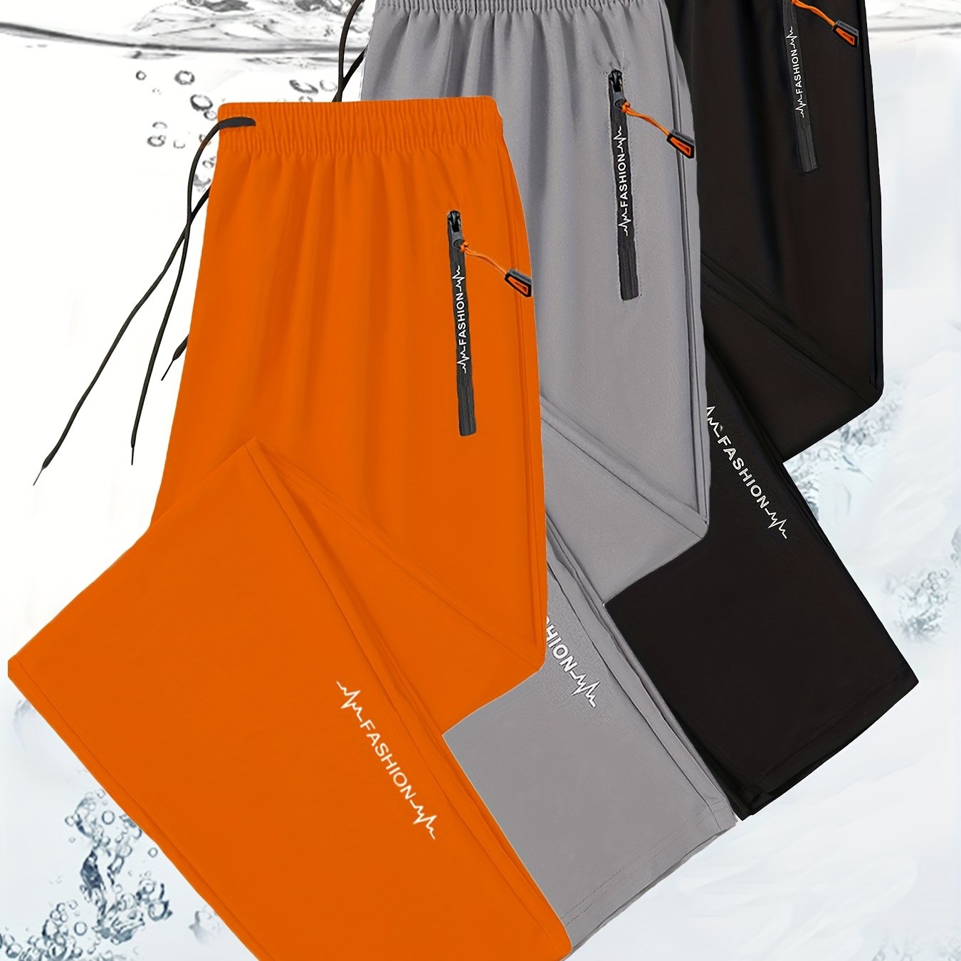3 Pack Mens All Season Workout Pants With Zipper Pocket