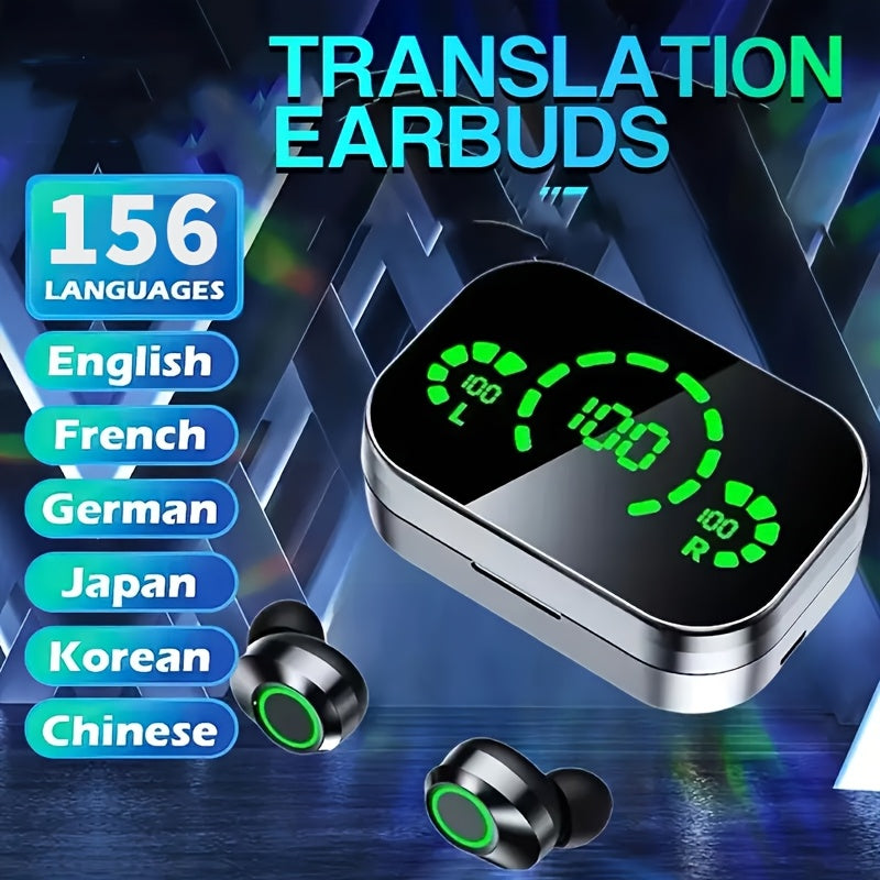 2025 Artificial Intelligence Translation Headphones, Supporting Real-time High-precision Translation Of 156 Languages, Intelligent Digital Display, Sports, Gaming, And Music Headphones