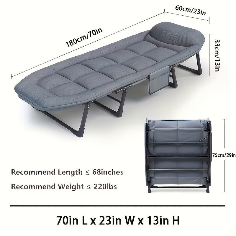Camping Bed With Mattress And Pillow Steel Frame For Outdoors