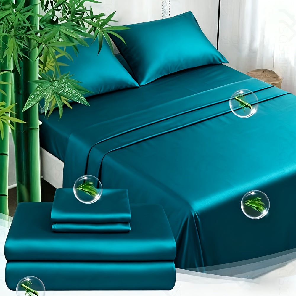 SASTTIE Bamboo Bed Sheet Set Ultra Soft Breathable All Season