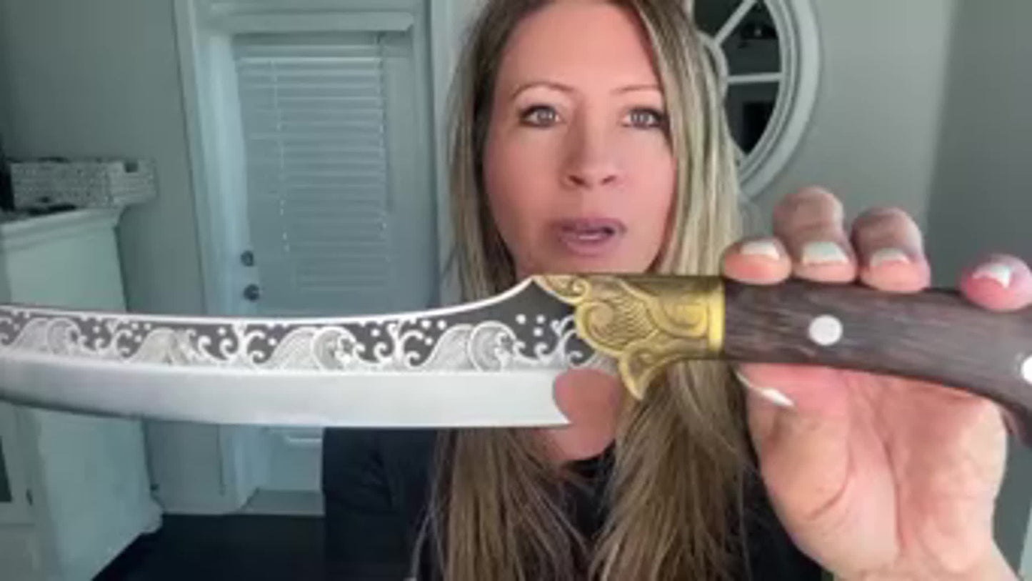 Hand Forged Brisket Knife Carbon Steel Carving Knife Full Tang