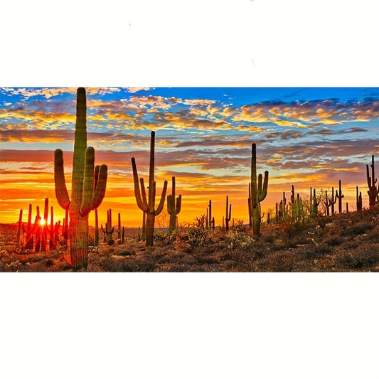 Sunset Cactus 5D Diamond Painting Kit Full Drill Art Decor