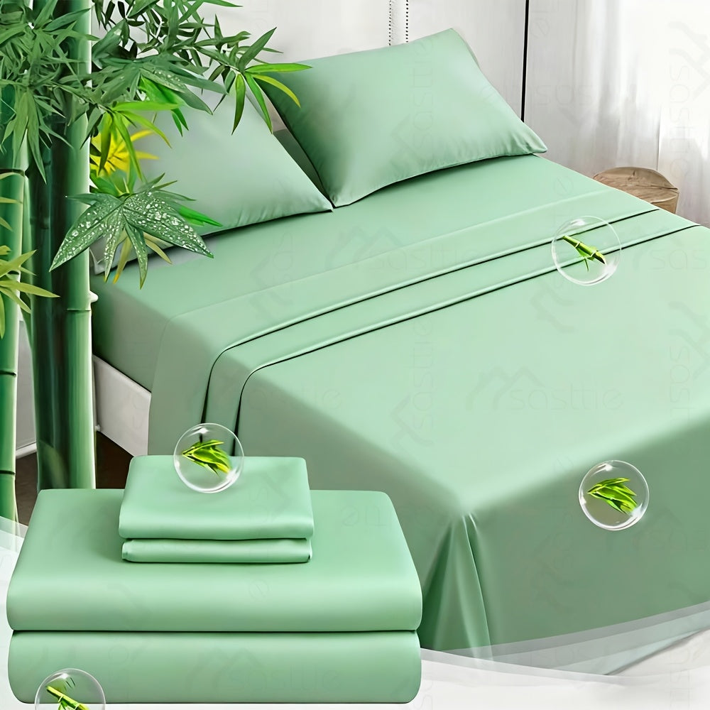 SASTTIE Bamboo Bed Sheet Set Ultra Soft Breathable All Season