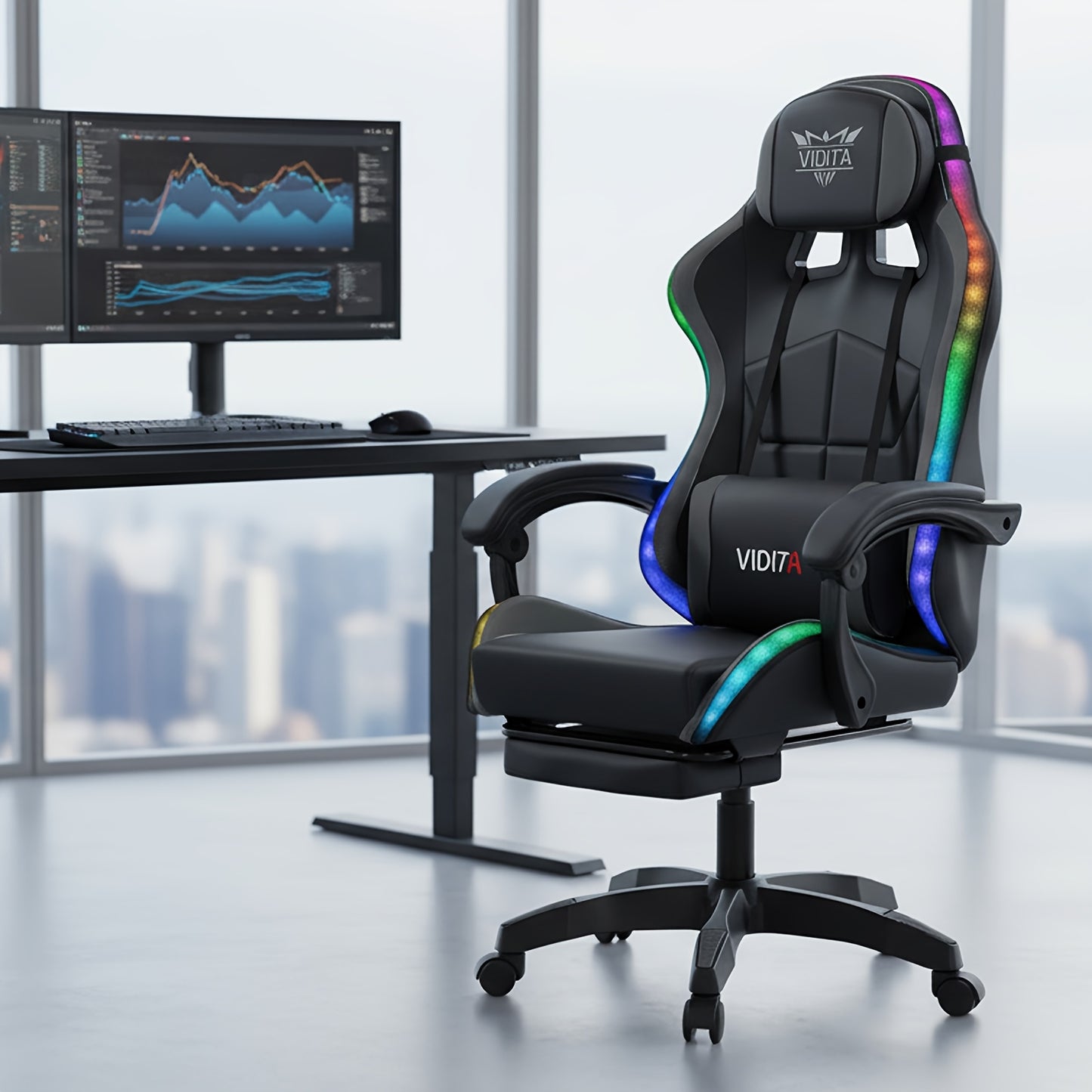 Ergonomic Gaming Chair With Lumbar Support Racing Style For PC