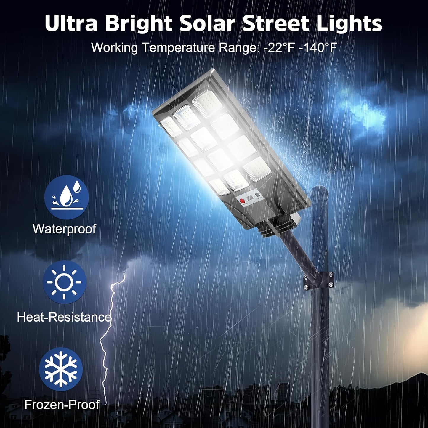 CVCPBU Solar Street Lights 400 LED Waterproof Remote Control