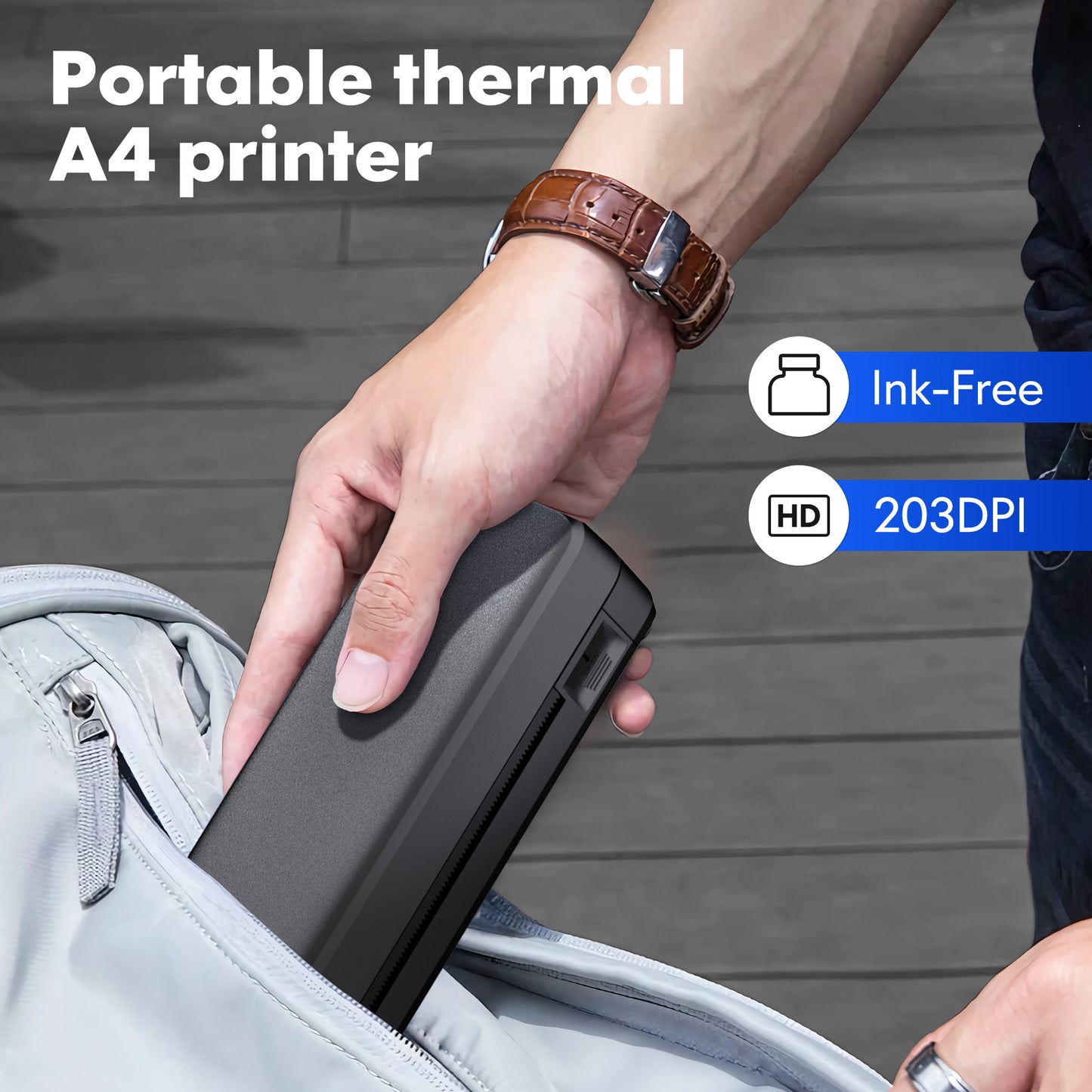 CHIVALZ Portable Wireless Thermal Printer For Travel And Phone Tablet