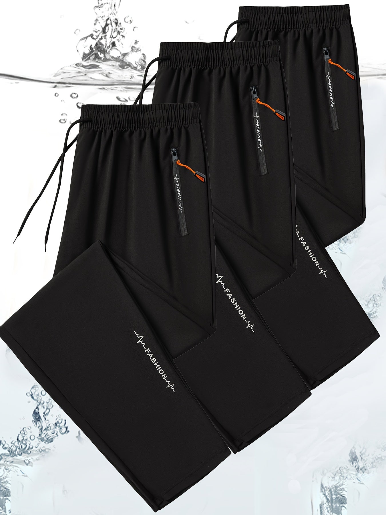 3 Pack Mens All Season Workout Pants With Zipper Pocket