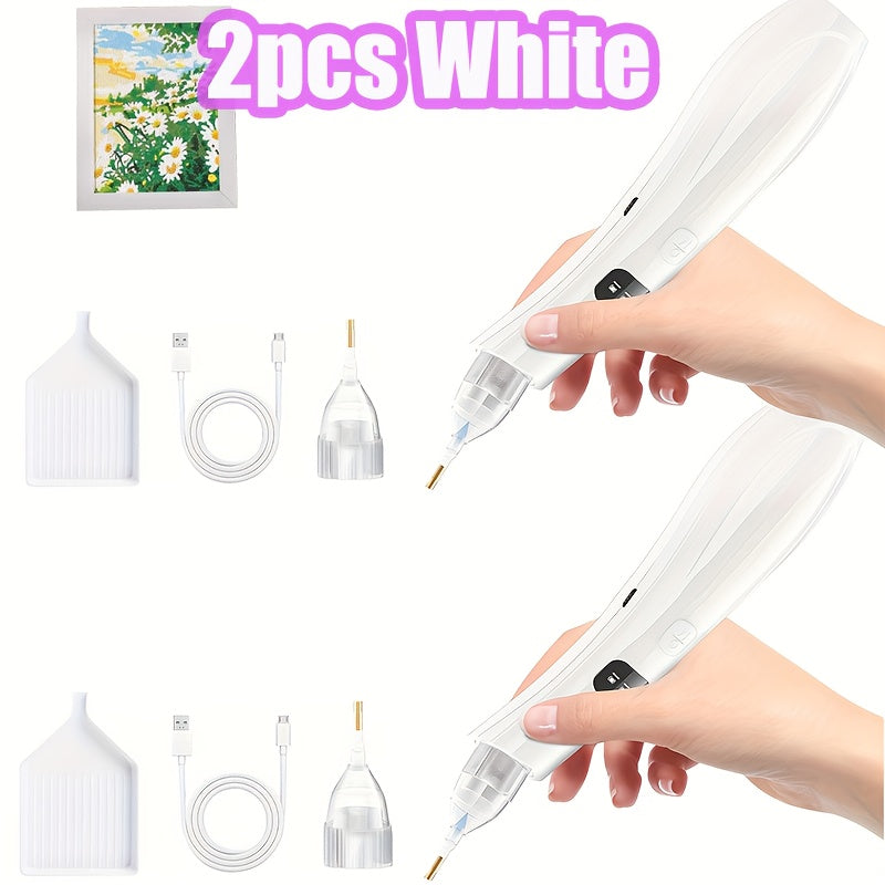 Electric Diamond Painting Pen With Storage Tray For Diamonds