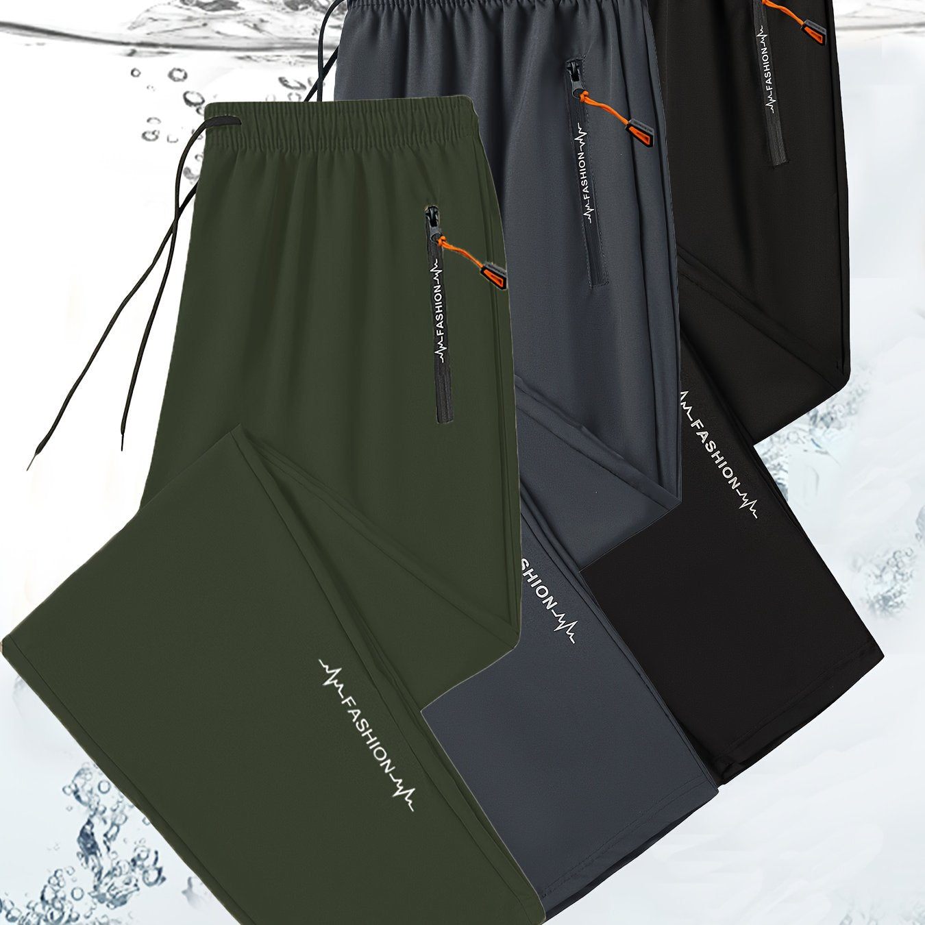 3 Pack Mens All Season Workout Pants With Zipper Pocket
