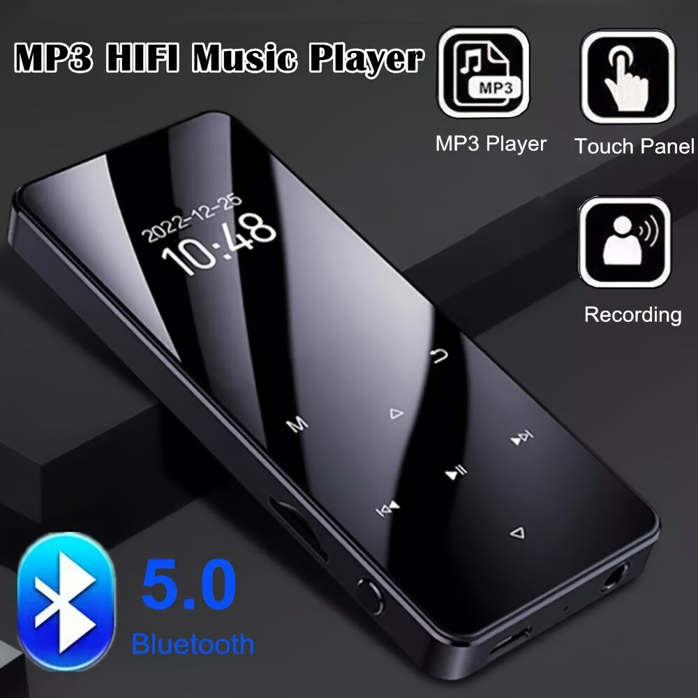 The MP4/MP3 Player Supports 128GB Bluetooth Lossless Music FM Radio Recorder. It Is Sporty And Suitable for Running. It Has An Ultra-light Metal Casing And Touch Buttons