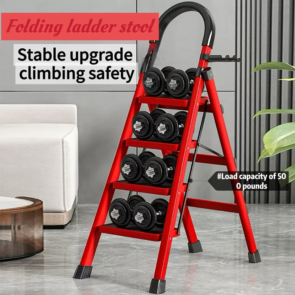 WOWDVOV Five Step Heavy Duty Portable Folding Ladder 500 Lbs