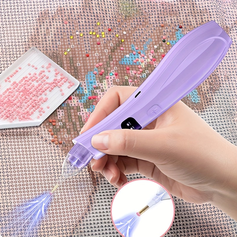 Electric Diamond Painting Pen With Storage Tray For Diamonds