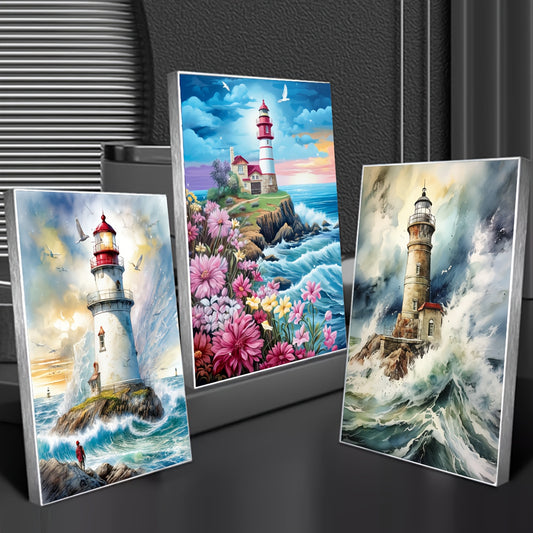 Lighthouse Coastal Diamond Painting Kit With Round Diamonds Full Drill