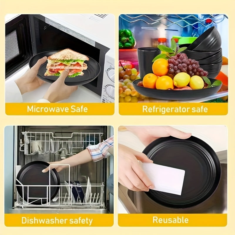 AYD Wheat Straw Dinnerware Set Service For 8 Dishwasher Safe