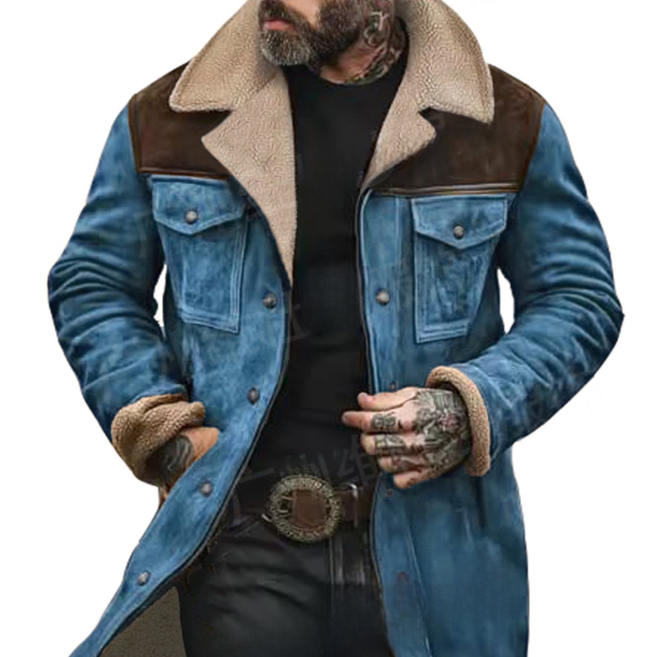 Men's Winter Single-Breasted Jacket With Multi-Pocket Design