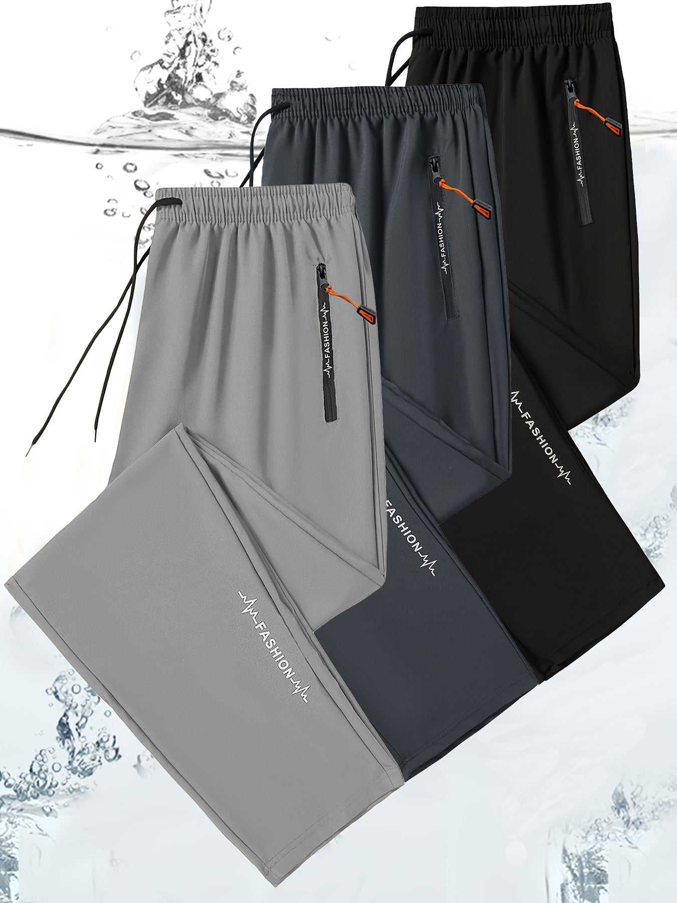 3 Pack Mens All Season Workout Pants With Zipper Pocket