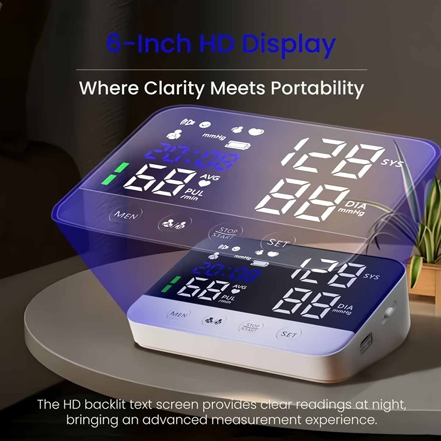 Blood Pressure Monitor with Large LED Backlight Screen On The Upper Arm, 240 Sets Of Memory, Automatic Digital BP Machine with Adjustable BP Cuff.