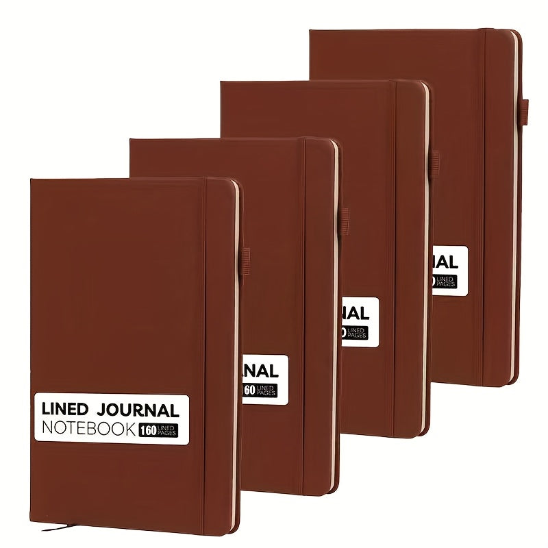 Leather Hardcover Lined Notebook 200 Pages With Index Stickers