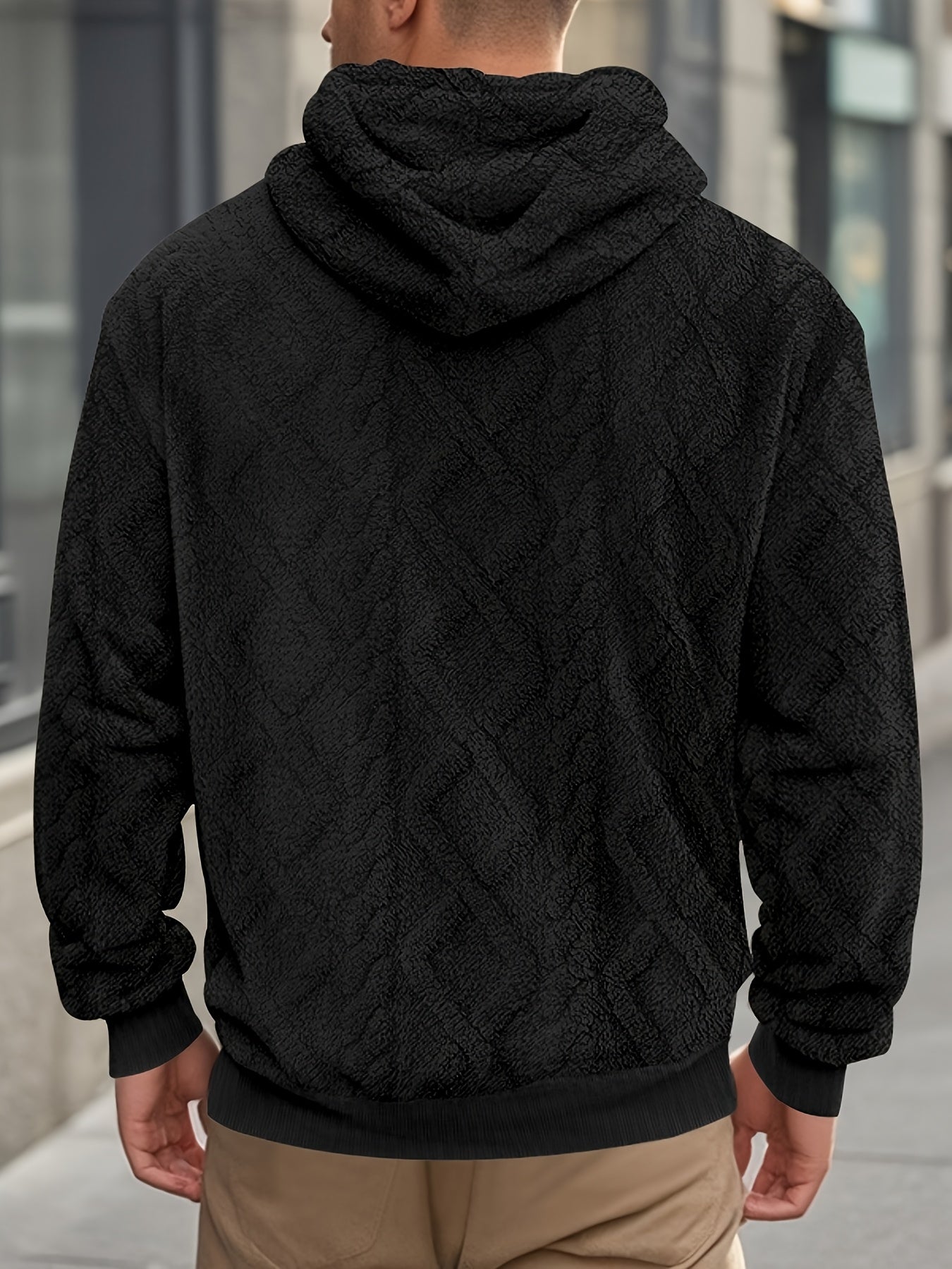 Men's Hooded Sweatshirt With Slight Stretch Polyester