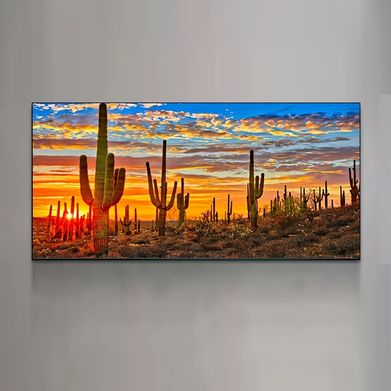 Sunset Cactus 5D Diamond Painting Kit Full Drill Art Decor