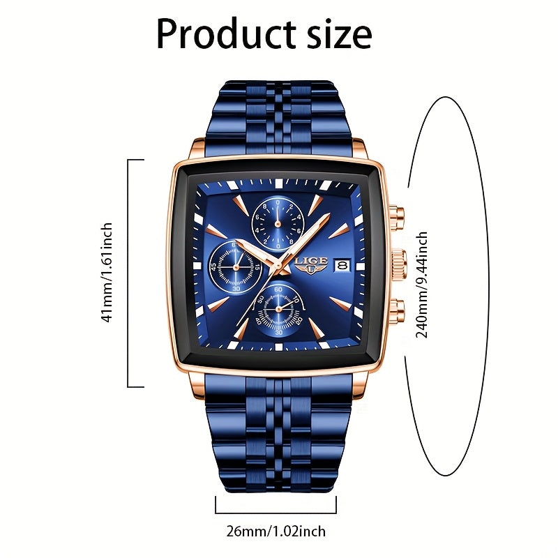 LIGE Men's Quartz Analog Watch With Date Calendar Outdoor Sports