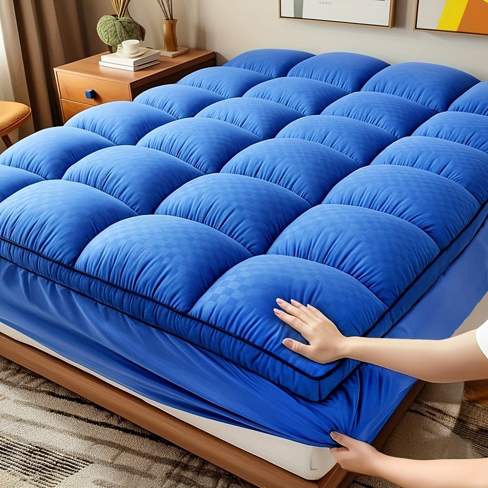 Extra-Thick Mattress Cover with Cushioning Layer - Spill-Proof & Stain-Resistant Bed Topper, Machine Washable Breathable Suitable for Bedrooms, Dorm Beds, Rooms, Care - Fit for All Mattresses (No)