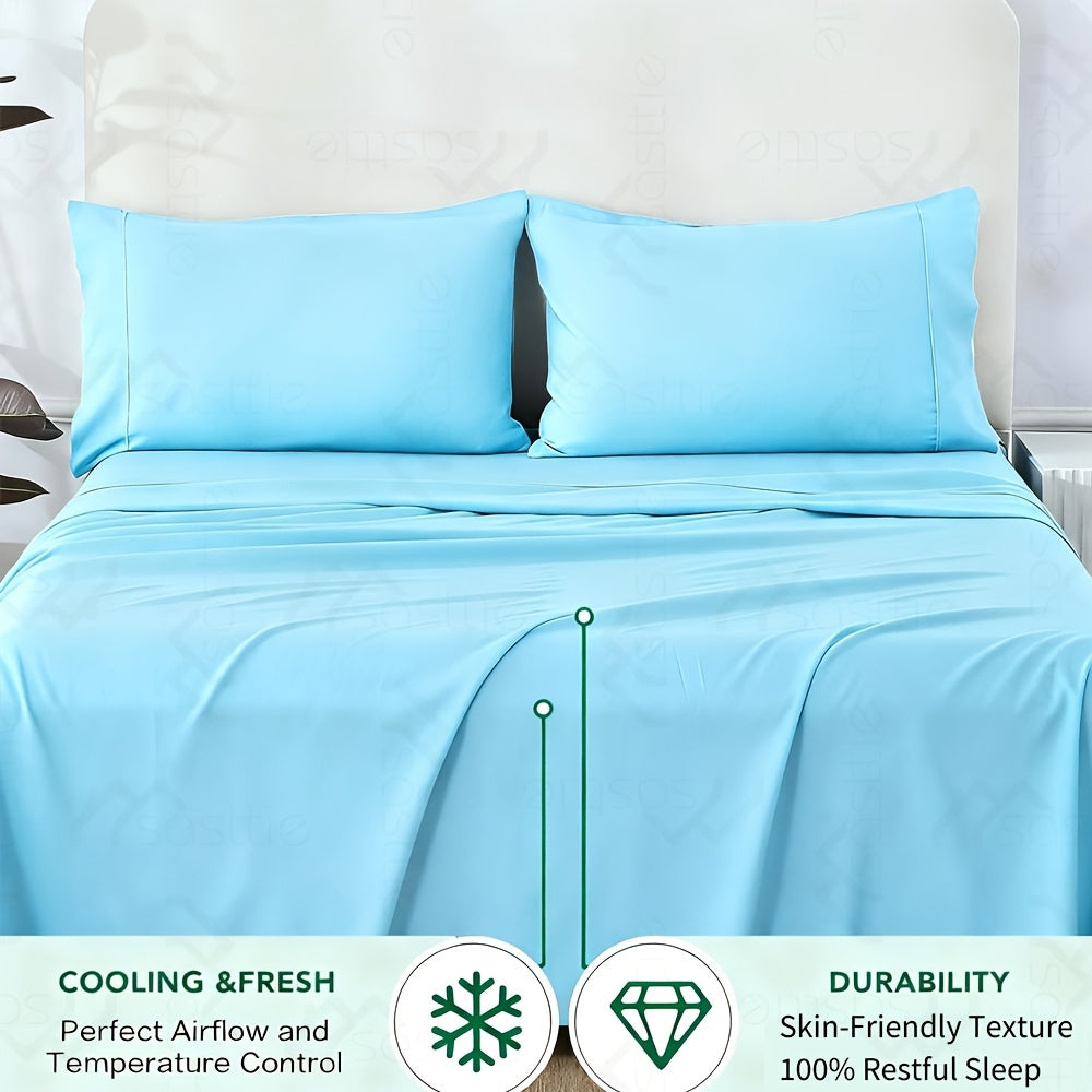 SASTTIE Bamboo Bed Sheet Set Ultra Soft Breathable All Season