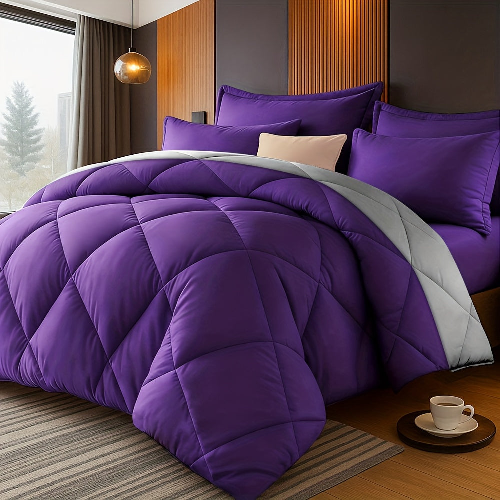 2/3pcs Solid Color Diamond Pattern Large & Extra-Large Bed Sheet Sets Soft Comfortable And Ultra-fine Fiber Filled Lightweight Fabric Breathable Quilt Easy to Take Care Of Equipped with Quilts And Pillowcases Luxurious Qualit