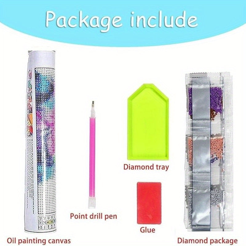 Qiziteng 5D DIY Diamond Painting Kit Sailboat Sunset Round Mosaic