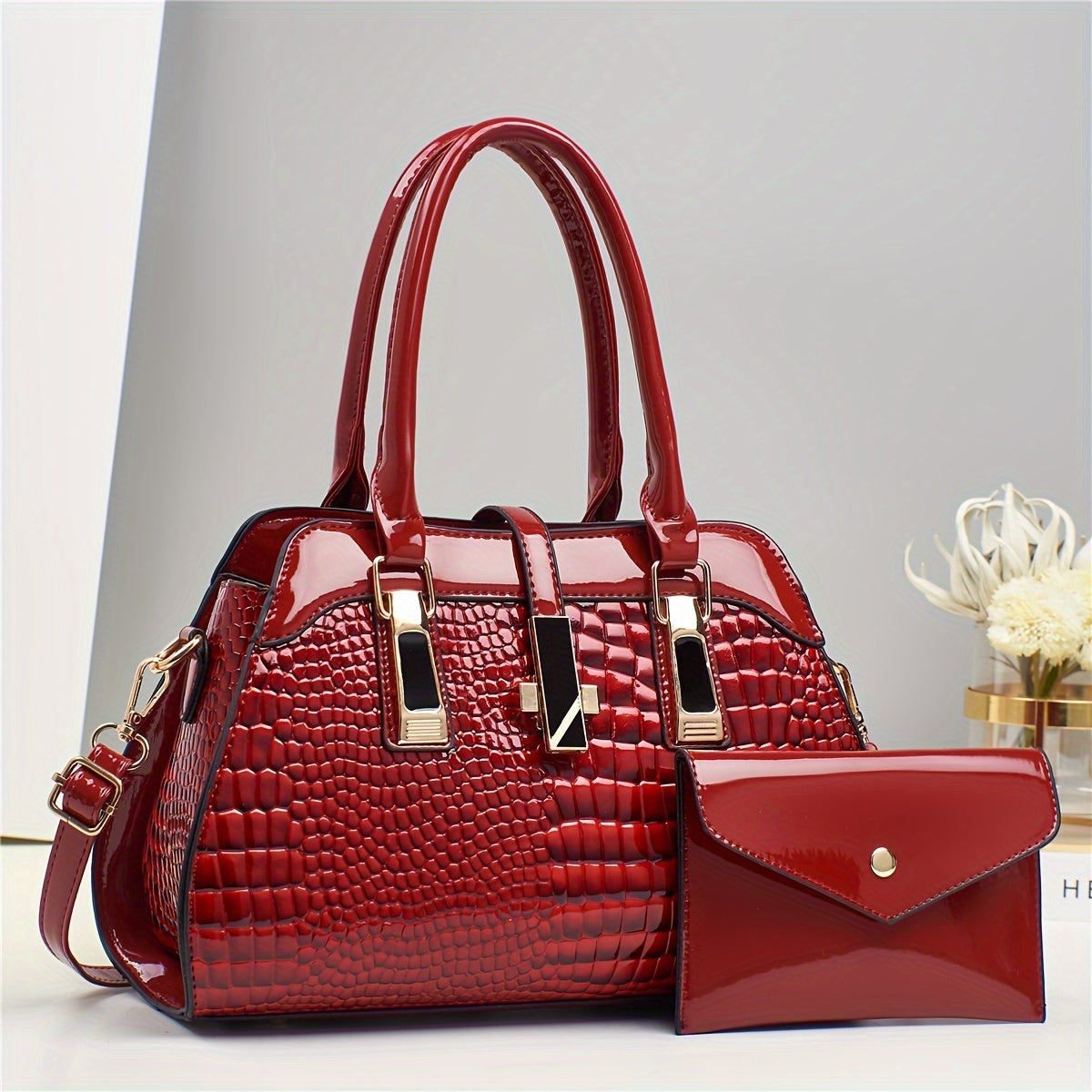 New Fashion Handbag 2024 Large Capacity Crocodile Handbag