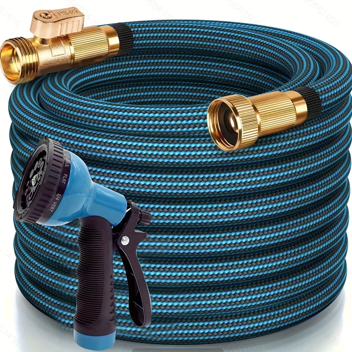 Heavy Duty Rubber Garden Hose With 10 Function Nozzle Leakproof