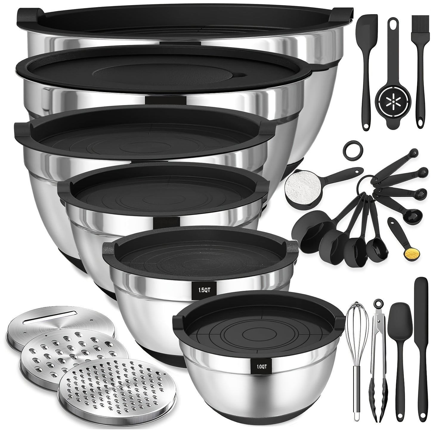 Skroam 26Pcs Stainless Steel Mixing Bowls With Airtight Lids
