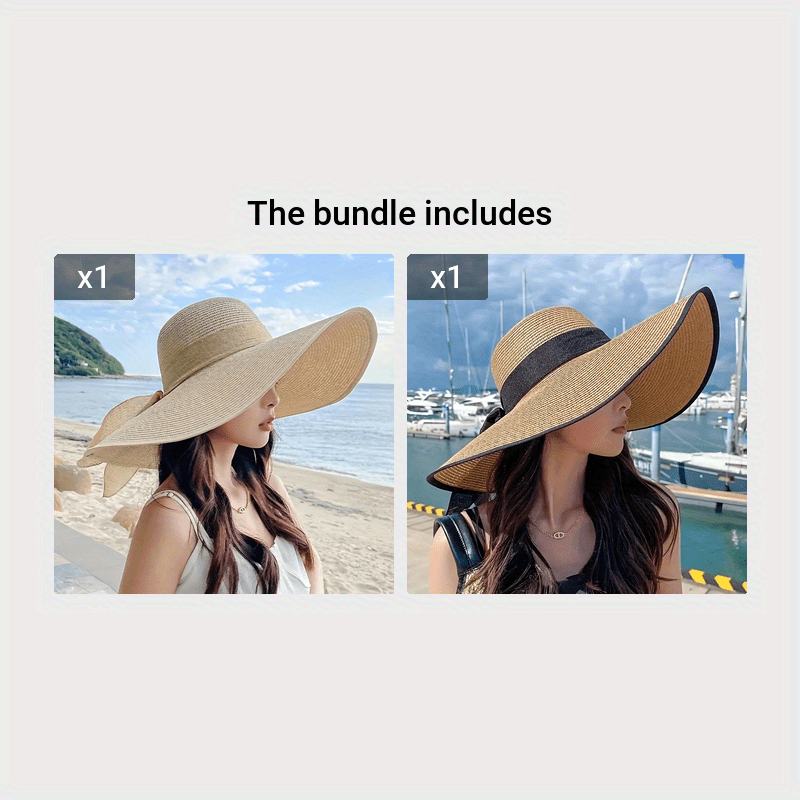 A Women'S Summer Straw Hat Designed for Outdoor Use, Featuring a Wide Beach Strap. It'S Foldable, Lightweight, And Easy to Carry, Making It Perfect for Holidays And Outdoor Events, As Well As a Stylish Accessory