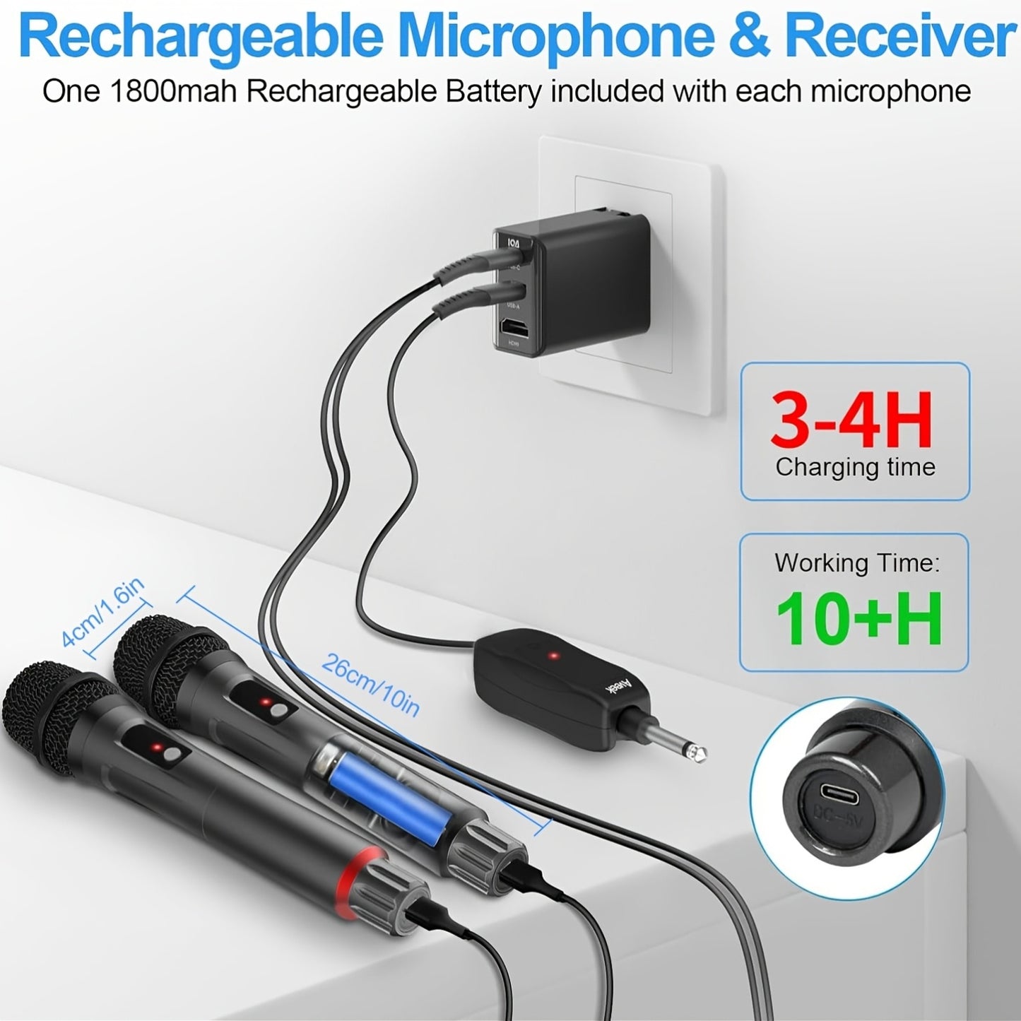 Aveek Wireless Karaoke Handheld Microphone With Receiver
