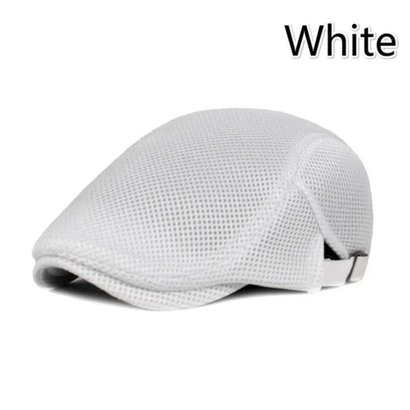 Men's Breathable Mesh Flat Top Hat Adjustable For Running