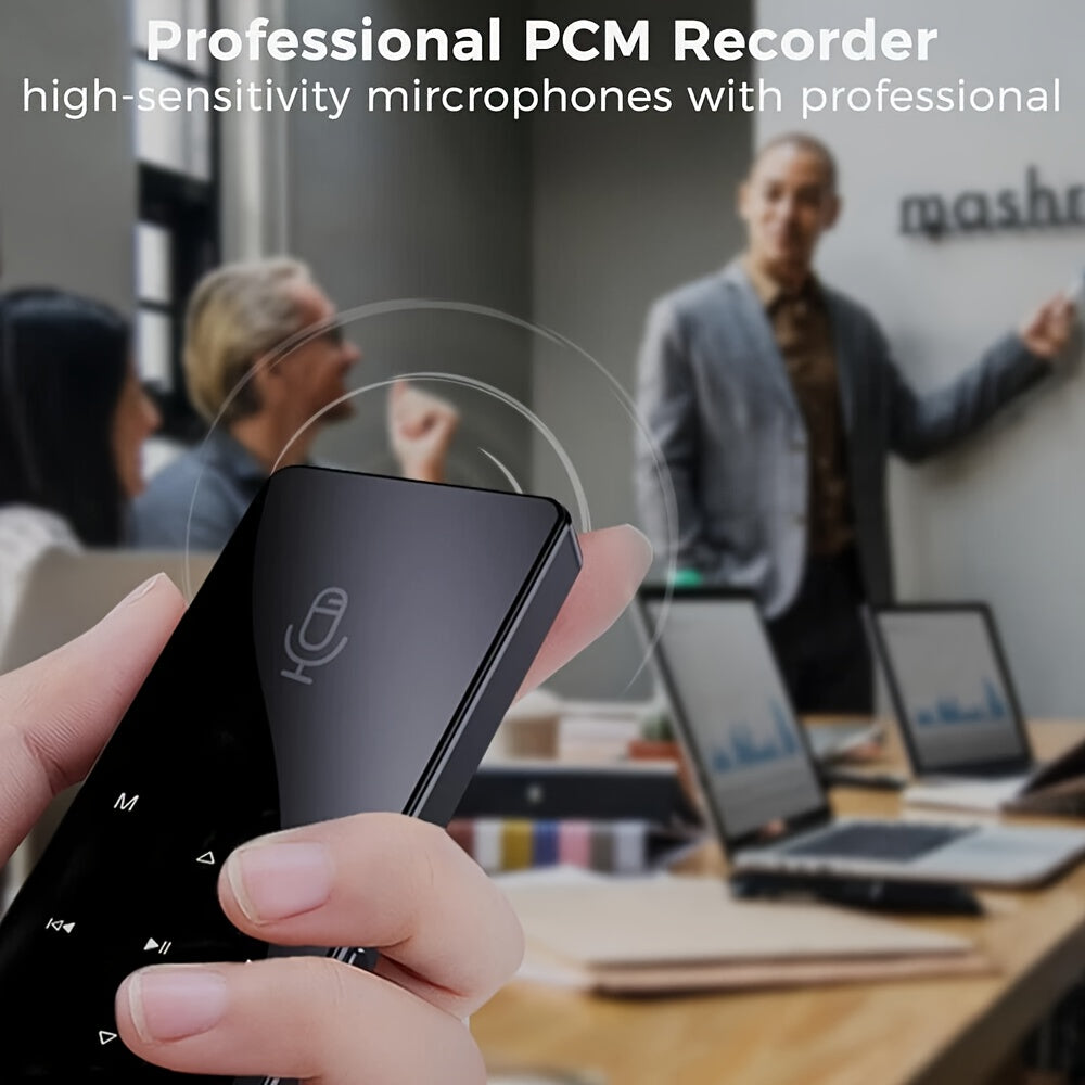 The MP4/MP3 Player Supports 128GB Bluetooth Lossless Music FM Radio Recorder. It Is Sporty And Suitable for Running. It Has An Ultra-light Metal Casing And Touch Buttons
