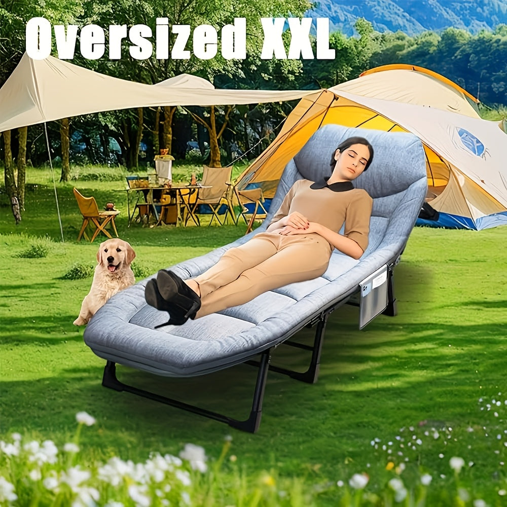 Camping Bed With Mattress And Pillow Steel Frame For Outdoors