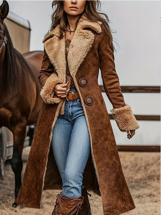 SCACTO Western Retro Style Womens Printed Coat For Fall Winter