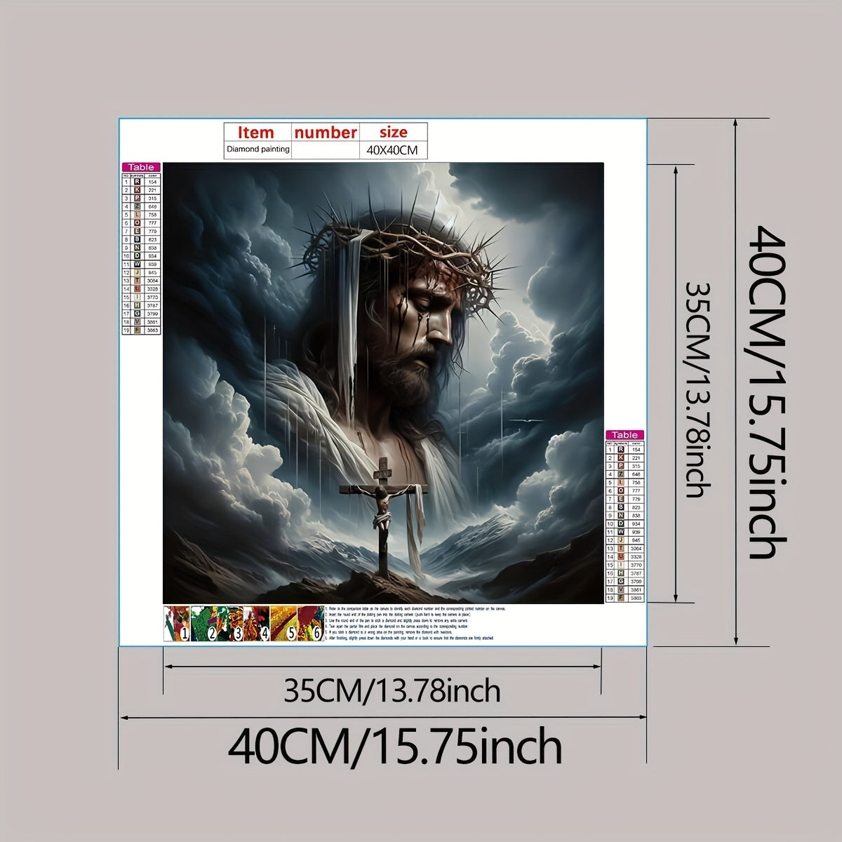 5D Diamond Painting Kit Christ Crucifixion And Resurrection Wall Art