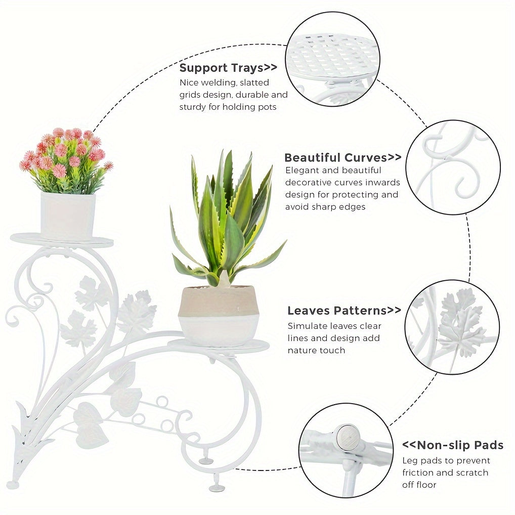 Wisfor Half Heart Plant Pot Stands Metal Rack For Planters