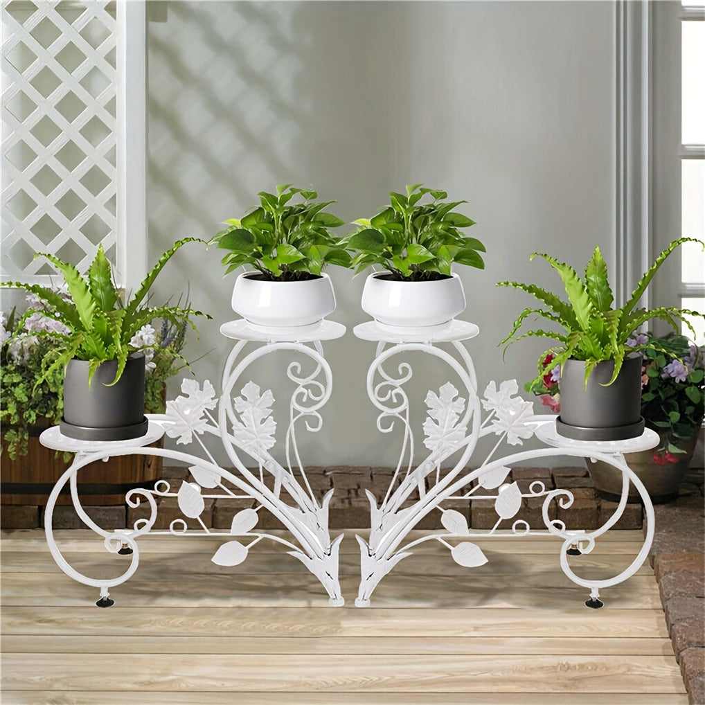 Wisfor Half Heart Plant Pot Stands Metal Rack For Planters