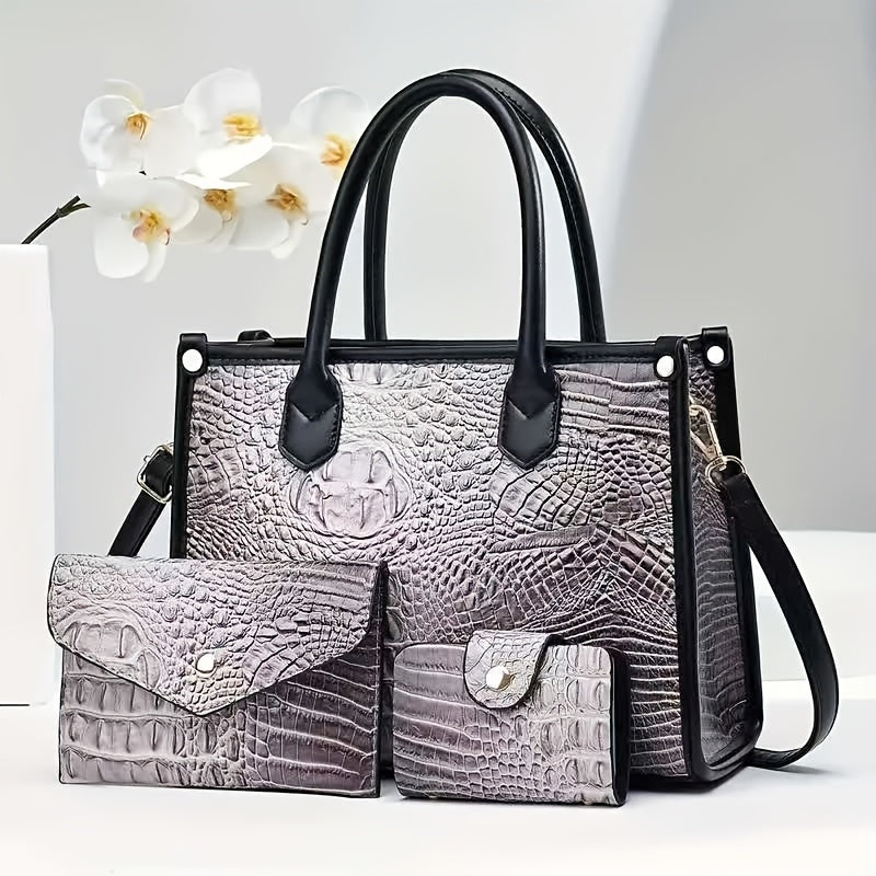 Faux Leather Women's Bag Set Crossbody Shoulder Bag