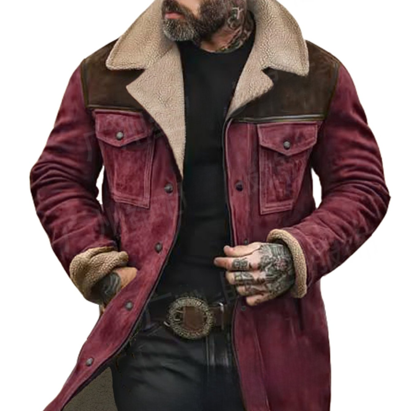Men's Winter Single-Breasted Jacket With Multi-Pocket Design