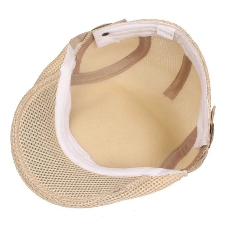Men's Breathable Mesh Flat Top Hat Adjustable For Running