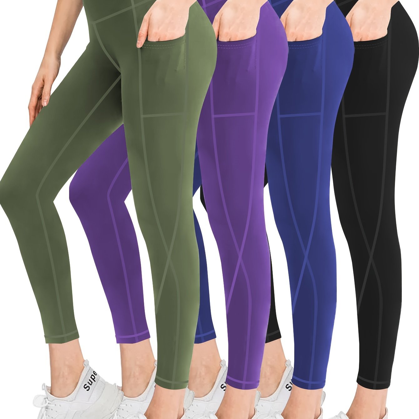 MLENHOR Four Piece Set Oversized Sports Leggings For Women