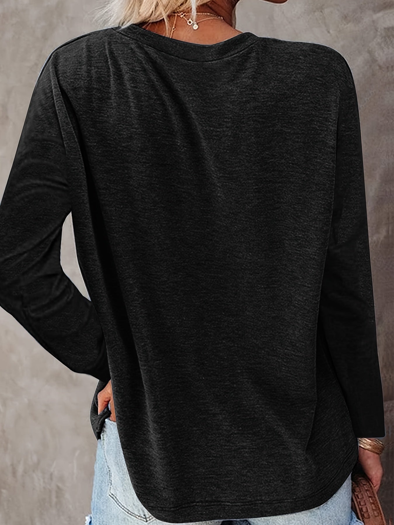 Three Pack Women's Autumn Winter Long Sleeve Pocket T Shirts