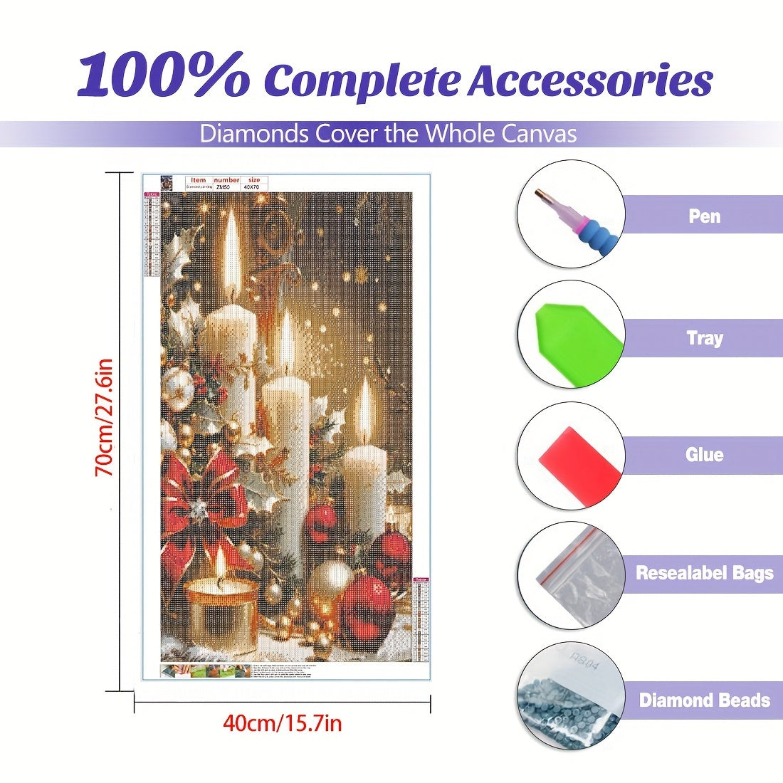 Christmas Diamond Painting Kit For Beginners 5D Round Full Drill