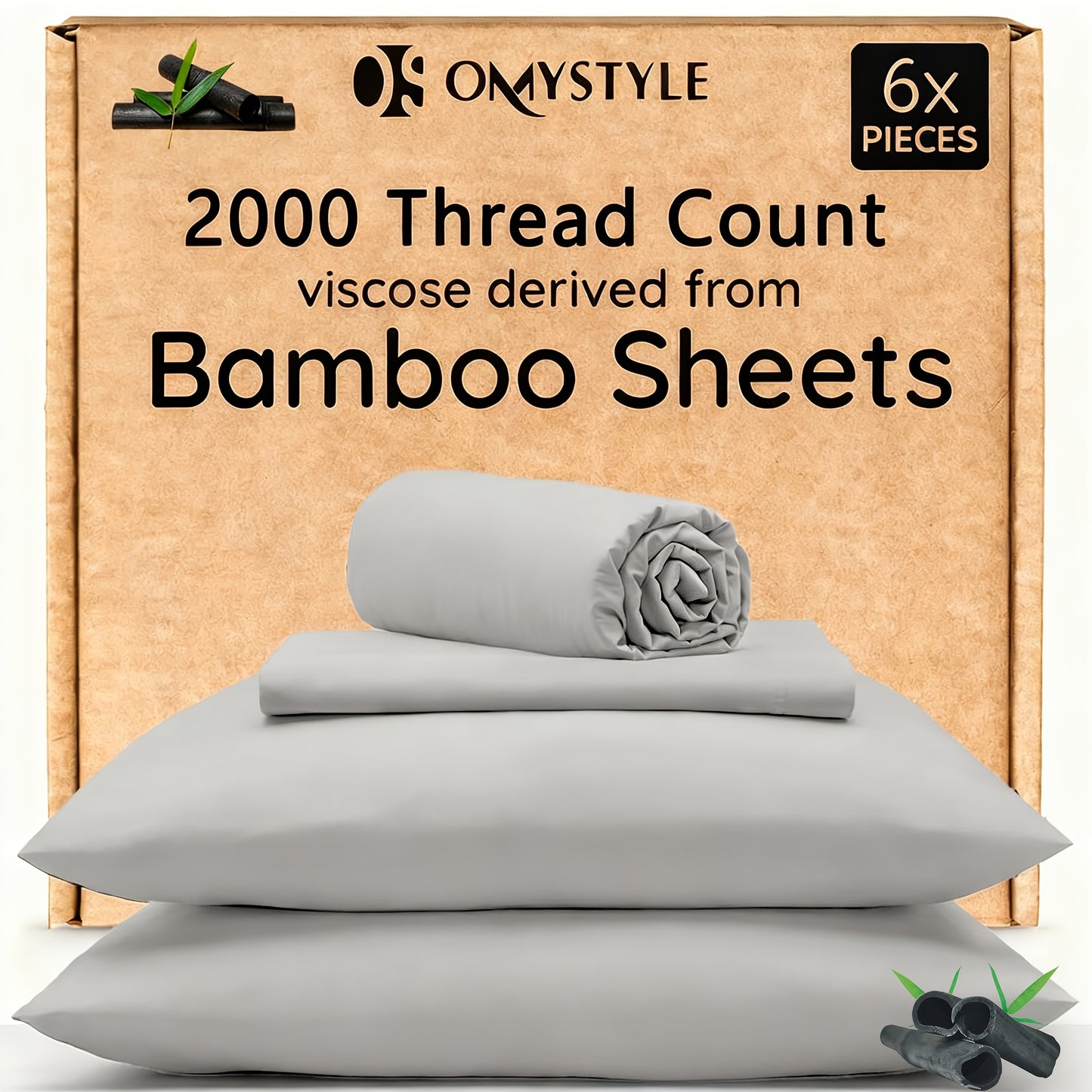 GOHOME Bamboo Cooling Bedding Set For Hot Sleepers