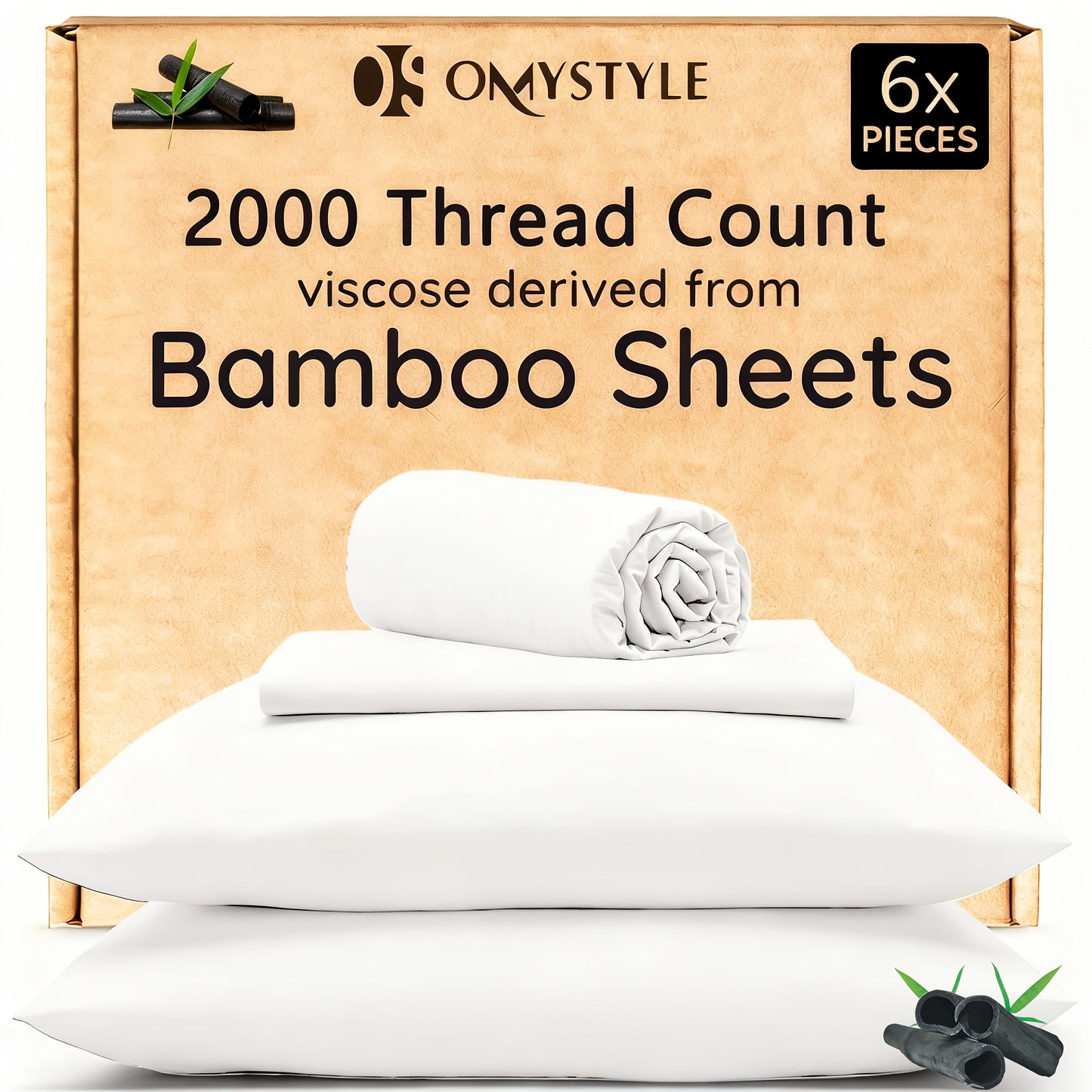 GOHOME Bamboo Cooling Bedding Set For Hot Sleepers